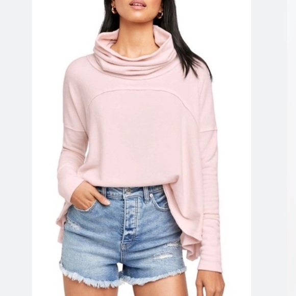 Free People We The Free Cozy Time Funnel Top Light Pink Soft XS - Picture 11 of 12